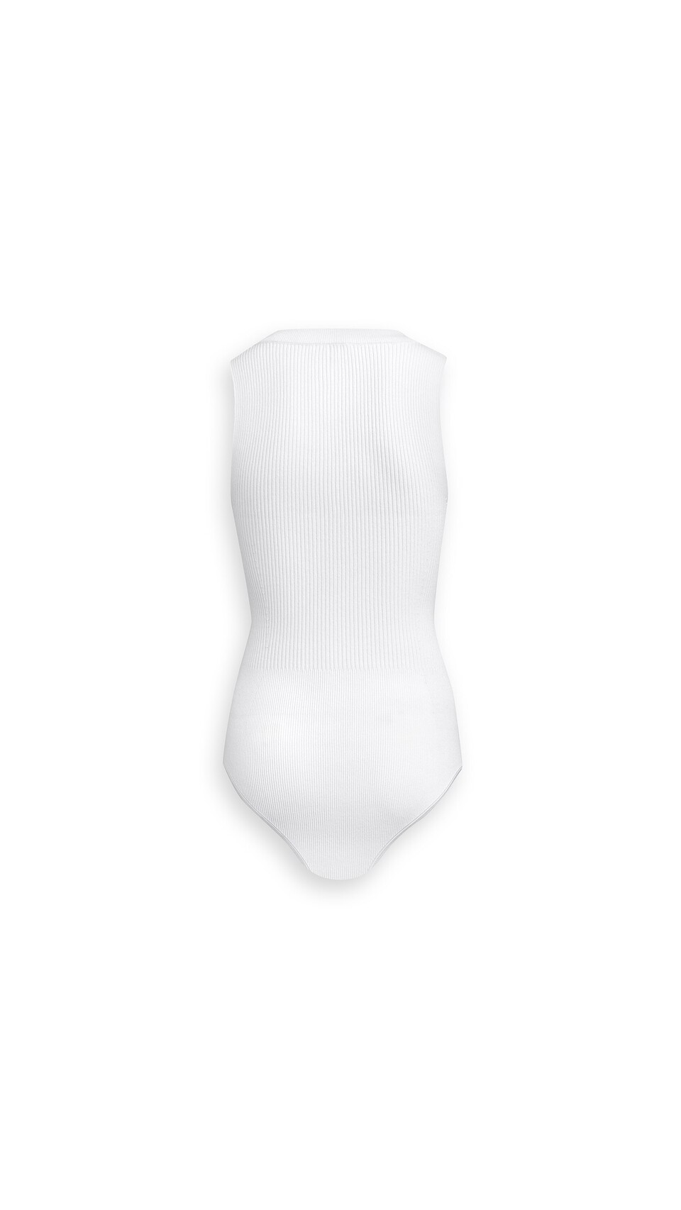 ALA&Iuml;A SLEEVELESS RIBBED KNIT BODYSUIT WHITE - View 2