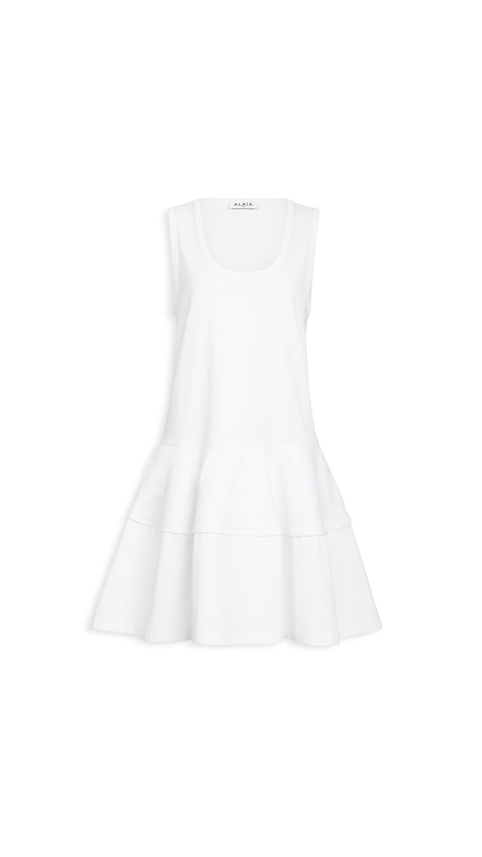 ALA&Iuml;A COTTON JERSEY TANK DRESS WHITE