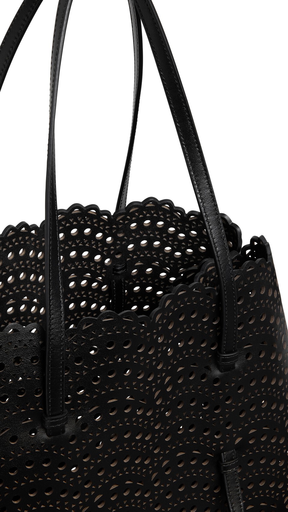 ALA&Iuml;A MINA 37 BAG IN PERFORATED VIENNE CALFSKIN BLACK - View 3