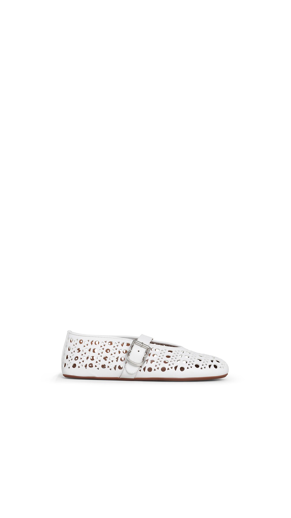 ALA&Iuml;A BALLET FLATS IN VIENNE LAMBSKIN OFF-WHITE