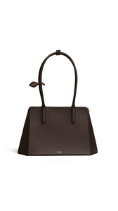 DARK BROWN - ALA&Iuml;A PRISME BAG IN CALFSKIN