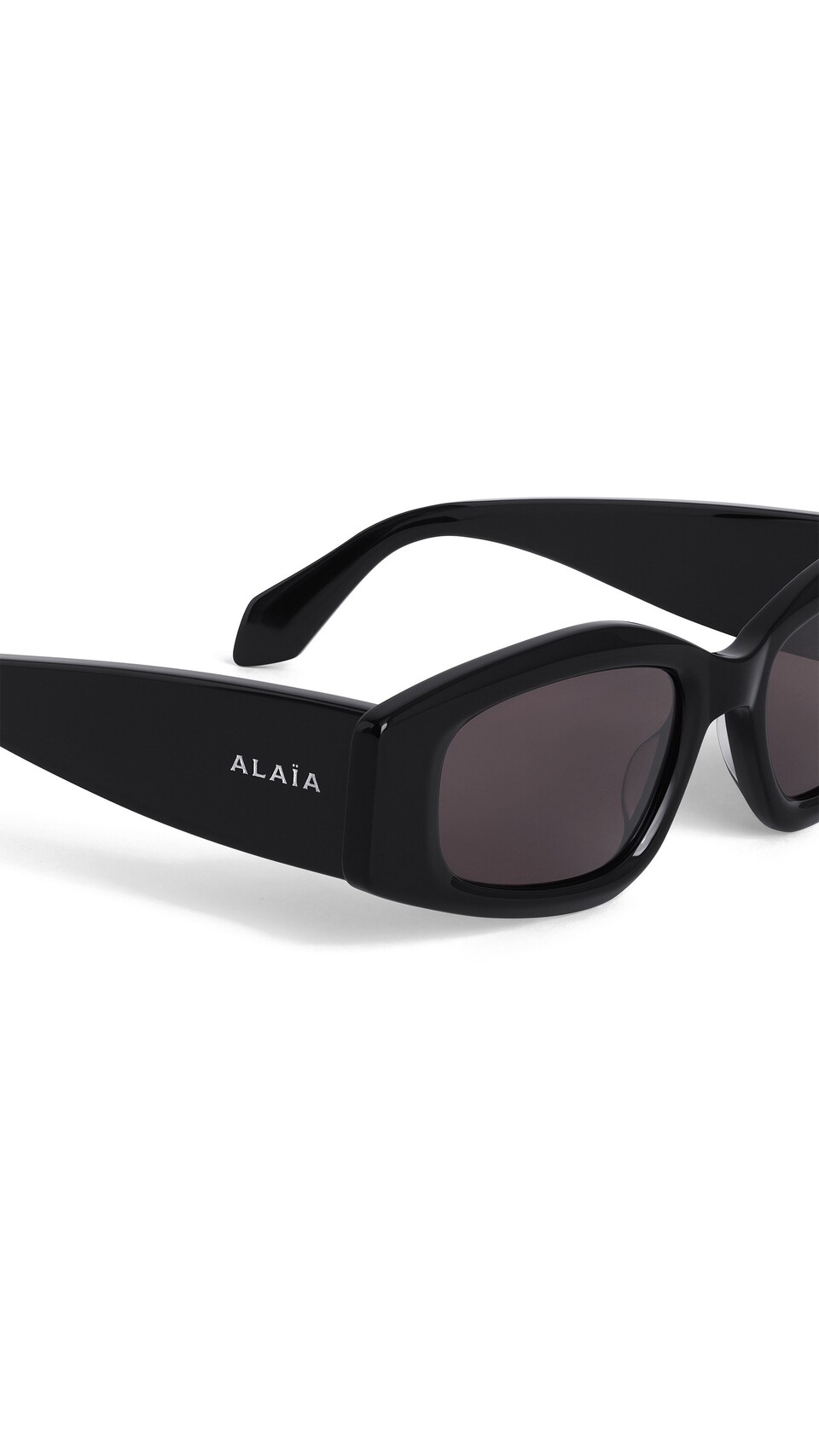 ALA&Iuml;A OVAL SUNGLASSES BLACK - View 3