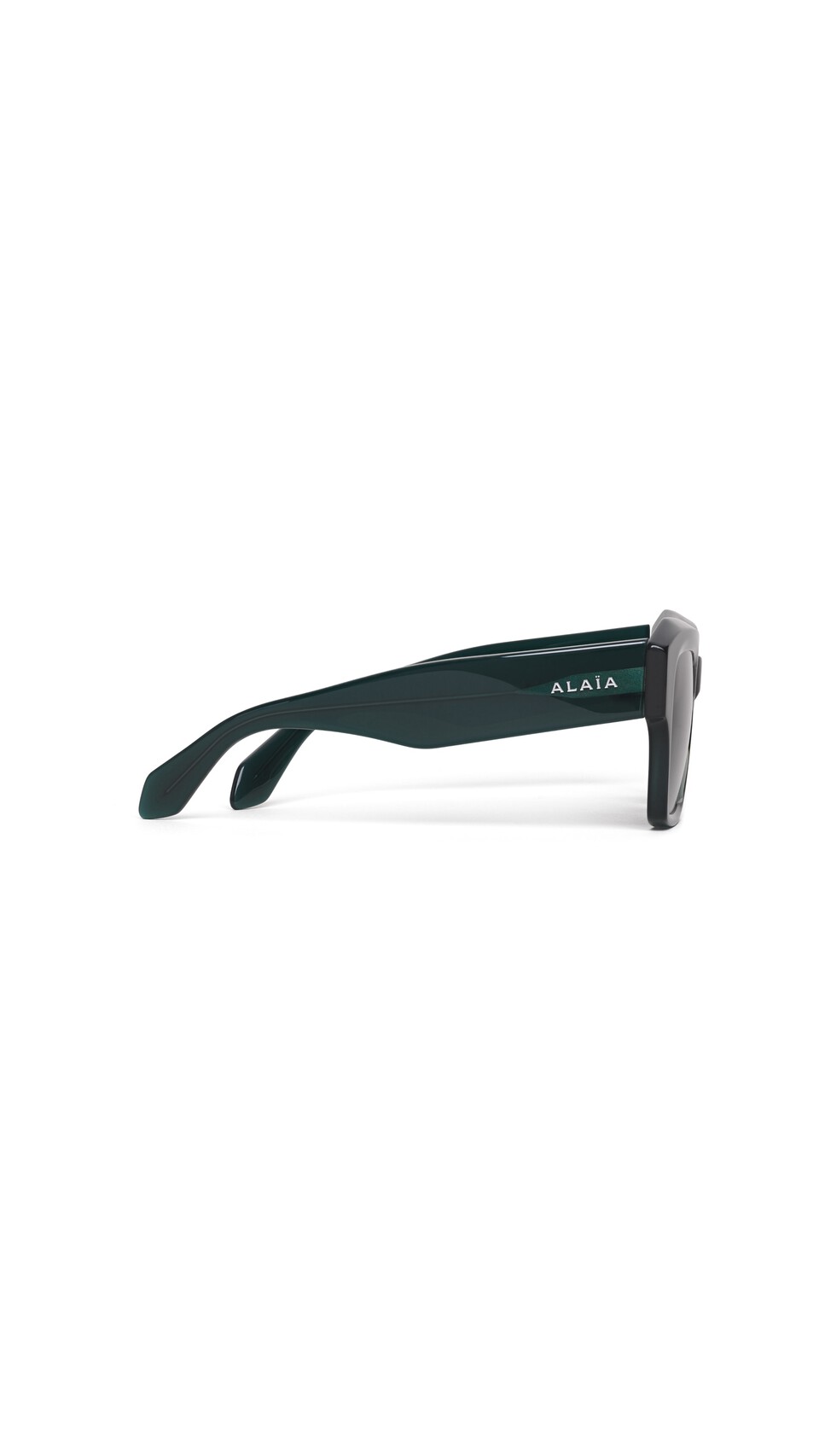 ALA&Iuml;A MELTED SQUARE SUNGLASSES GREEN - View 2