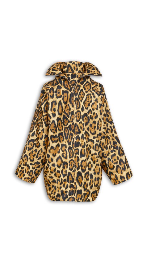 ALA&Iuml;A LAYERED TWILL COAT DARK/CARAMEL - View 2