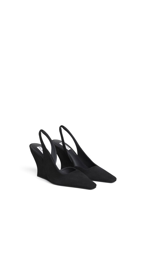 ALA&Iuml;A WAVE SLINGBACKS IN SUEDE BLACK - View 2
