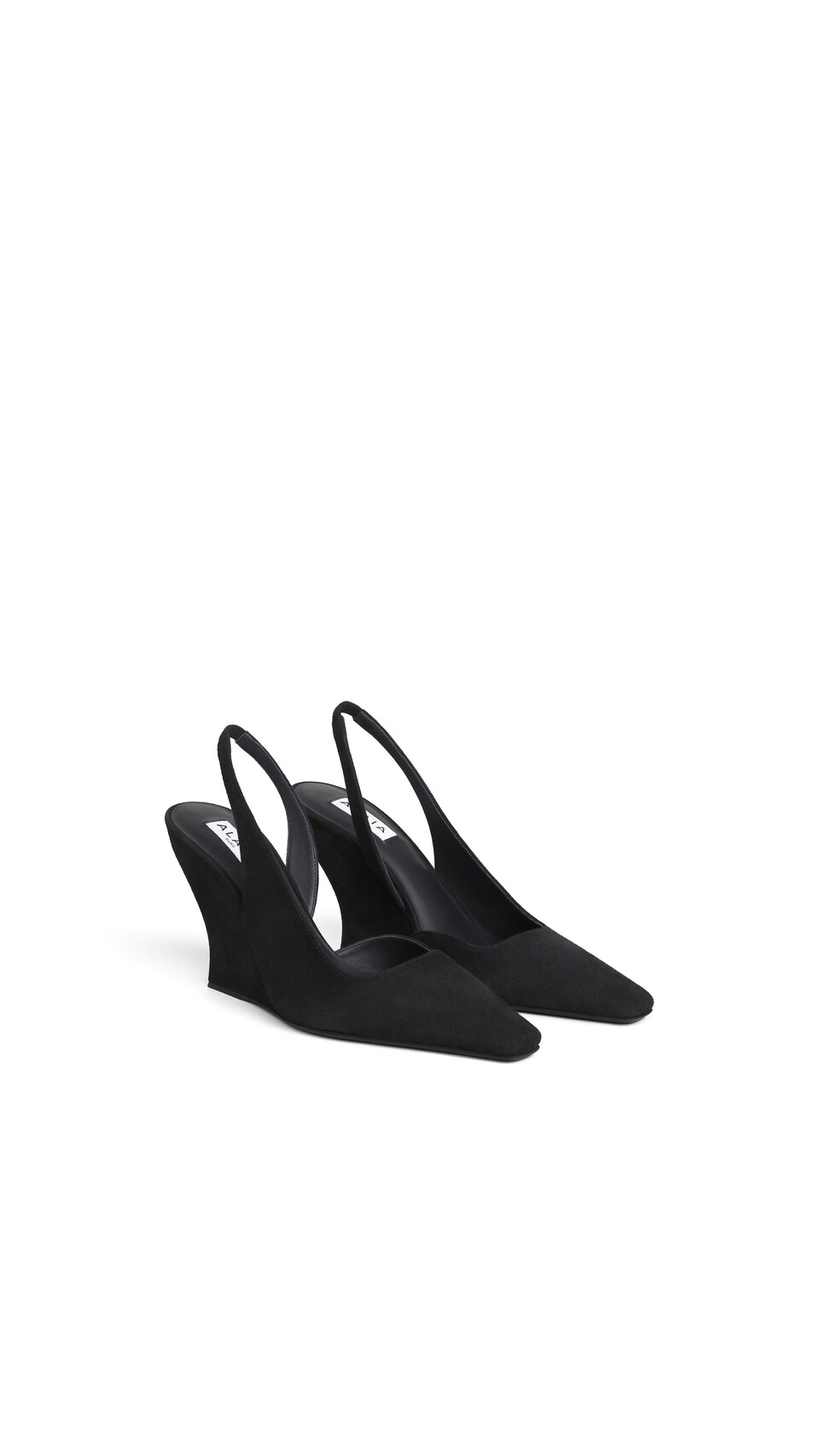 ALA&Iuml;A WAVE SLINGBACKS IN SUEDE BLACK - View 2