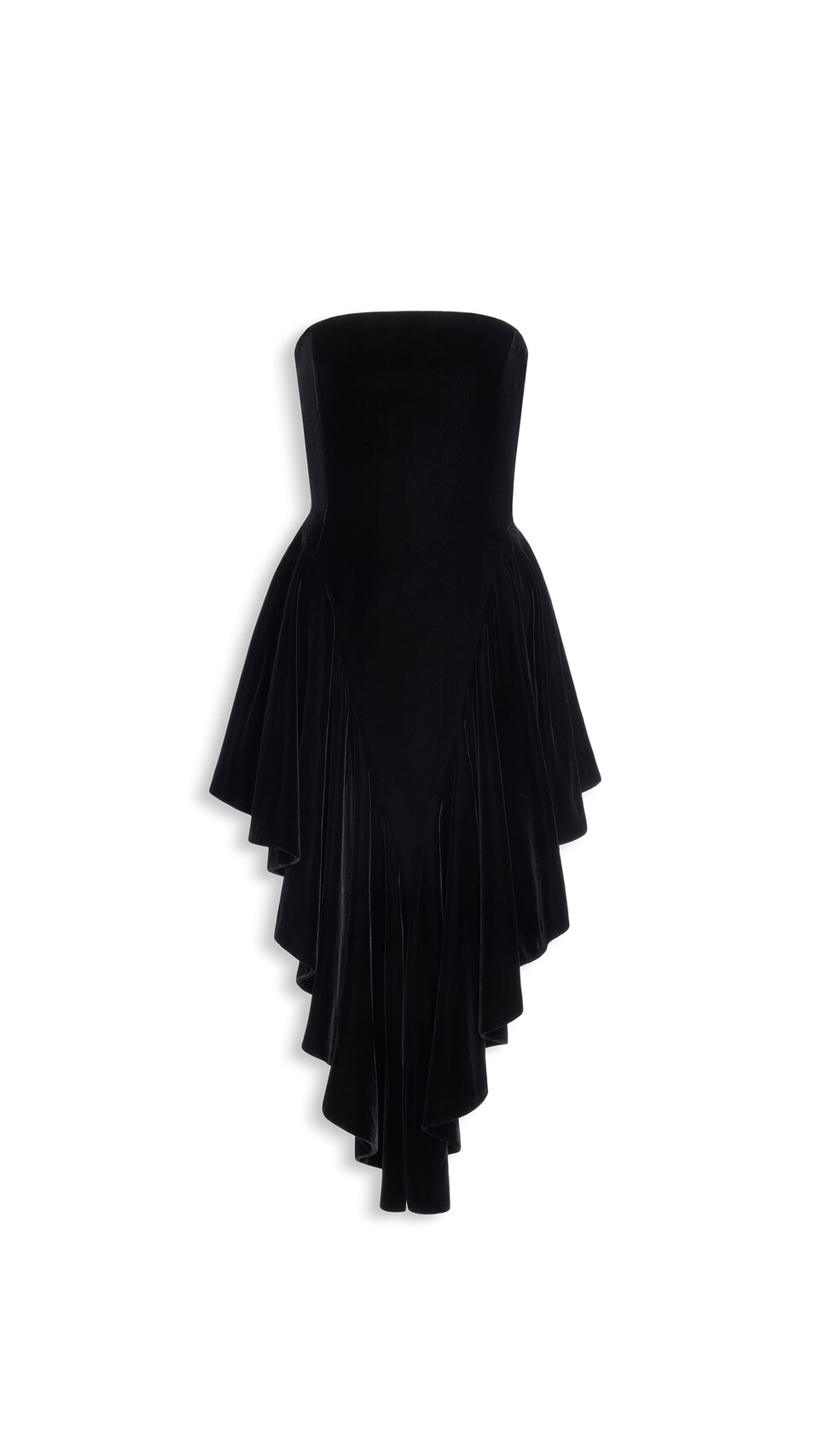 ALA&Iuml;A ABITO BUSTIER A TRIANGOLO IN VELLUTO NERO - View 2