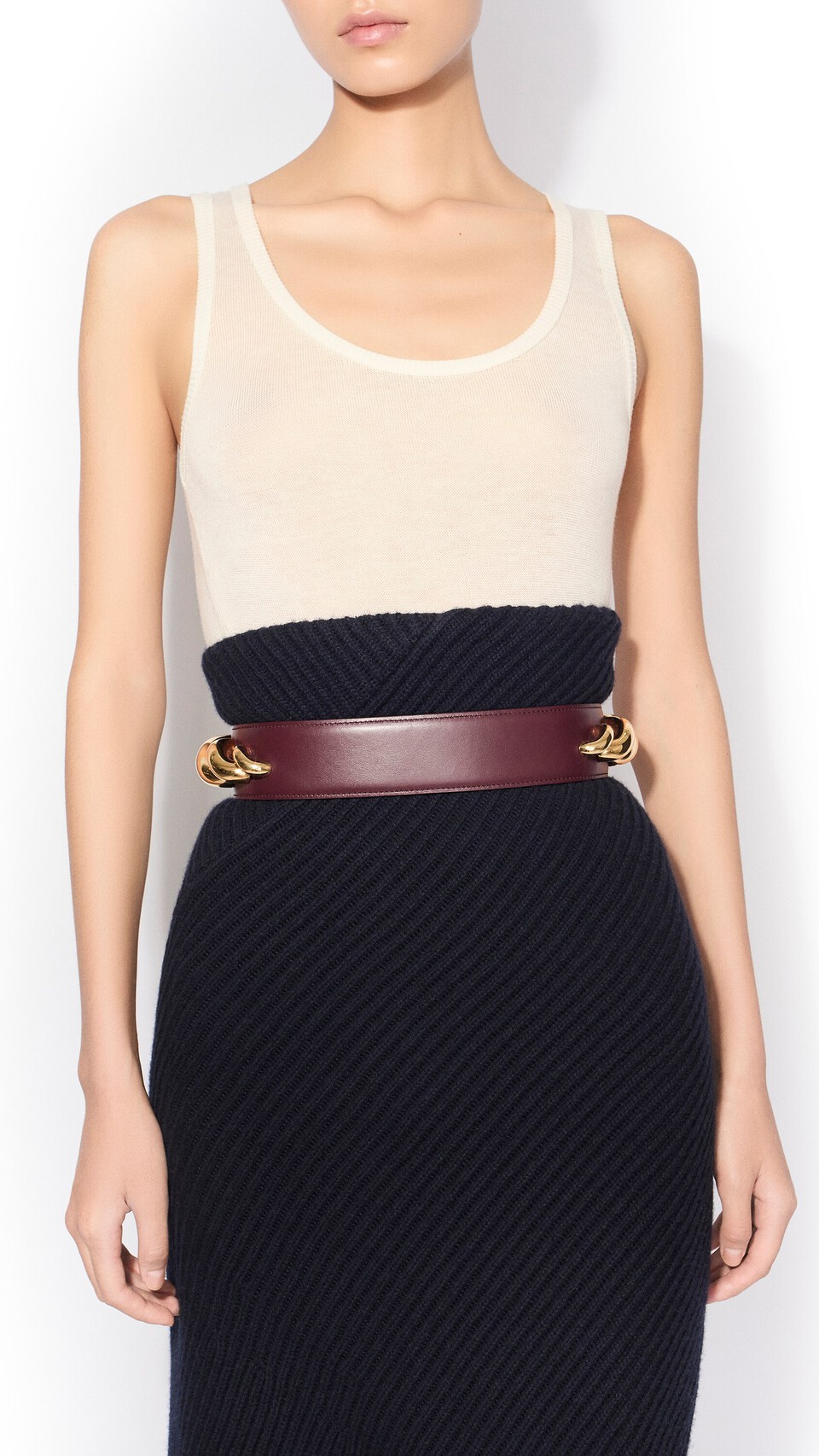 ALA&Iuml;A SHEER WOOL TANK TOP WHITE - View 4