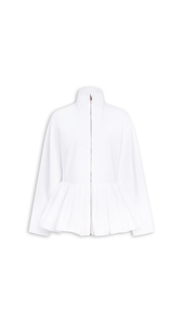 WHITE - ALA&Iuml;A COTTON POPLIN PEPLUM JACKET