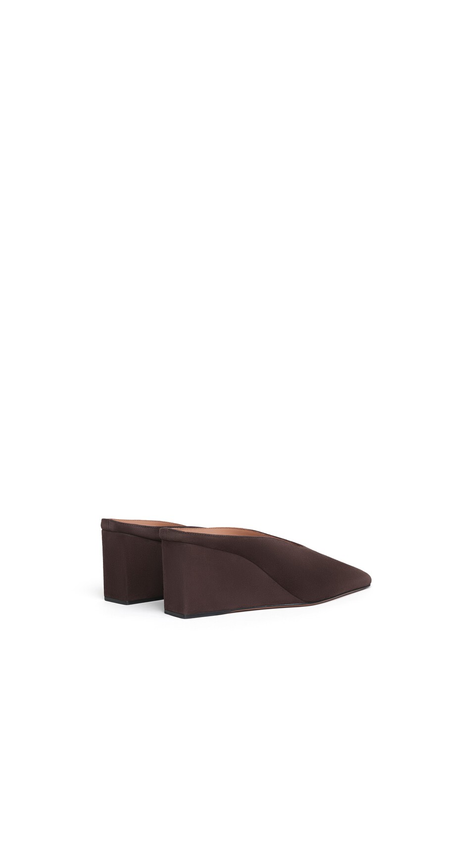 ALA&Iuml;A CUBE MULES IN SUEDE DARK BROWN - View 3