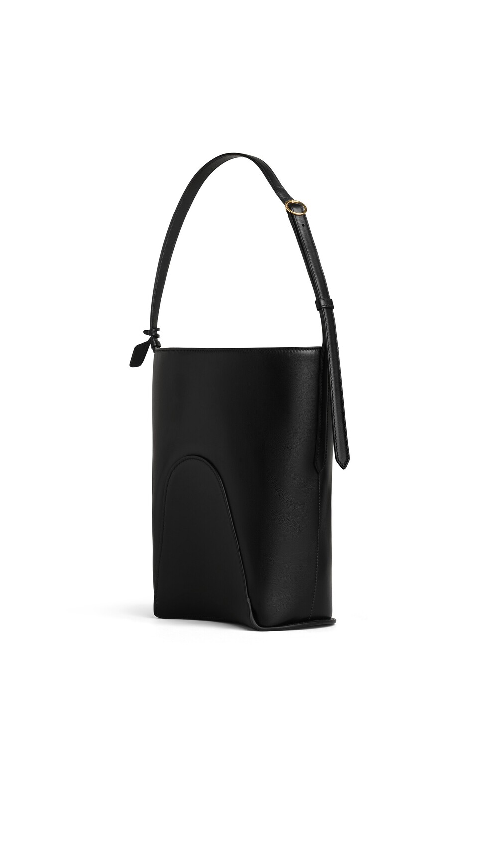 ALA&Iuml;A HIP SMALL BUCKET BAG IN CALFSKIN BLACK - View 2