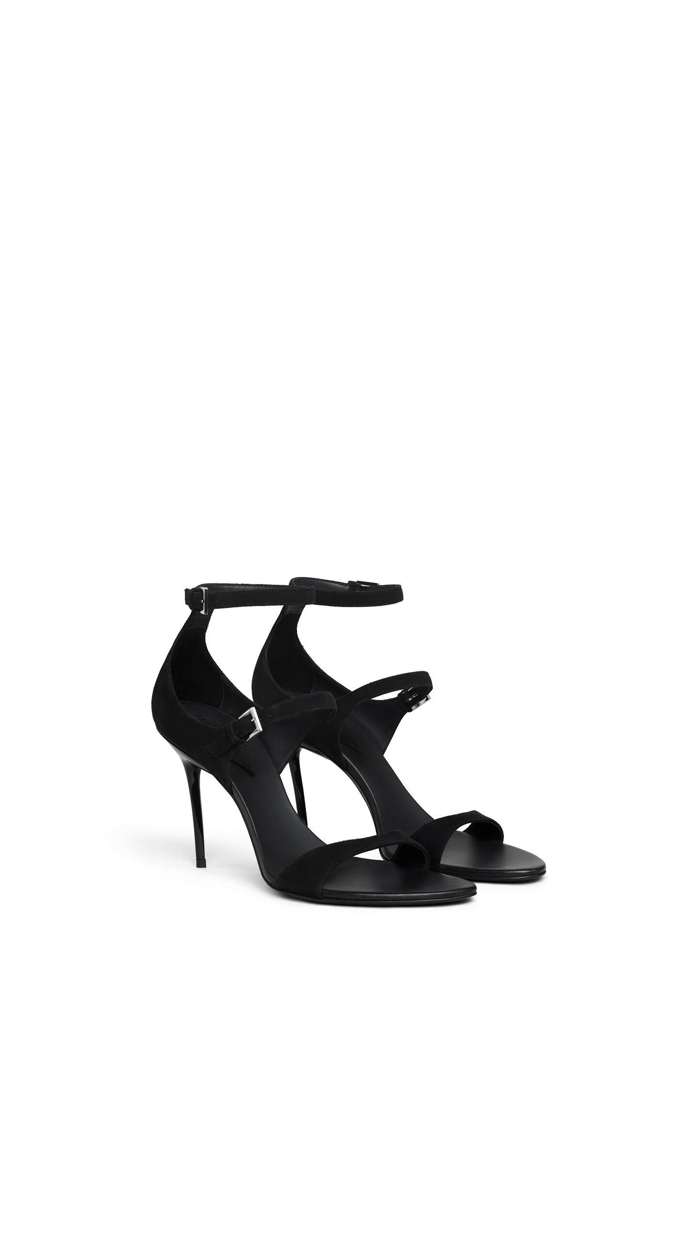 ALA&Iuml;A DROP STRAPPY SANDALS IN SUEDE BLACK - View 2