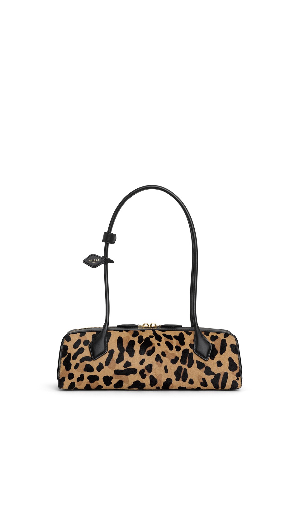 ALA&Iuml;A LE TECKEL MEDIUM BAG IN LEOPARD HAIRCALF BROWN