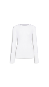 BIANCO - ALA&Iuml;A TOP GIROCOLLO IN MERINO
