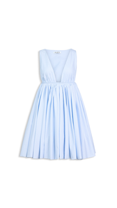 BLUE/WHITE - ALA&Iuml;A STRIPED POPLIN SKATER DRESS