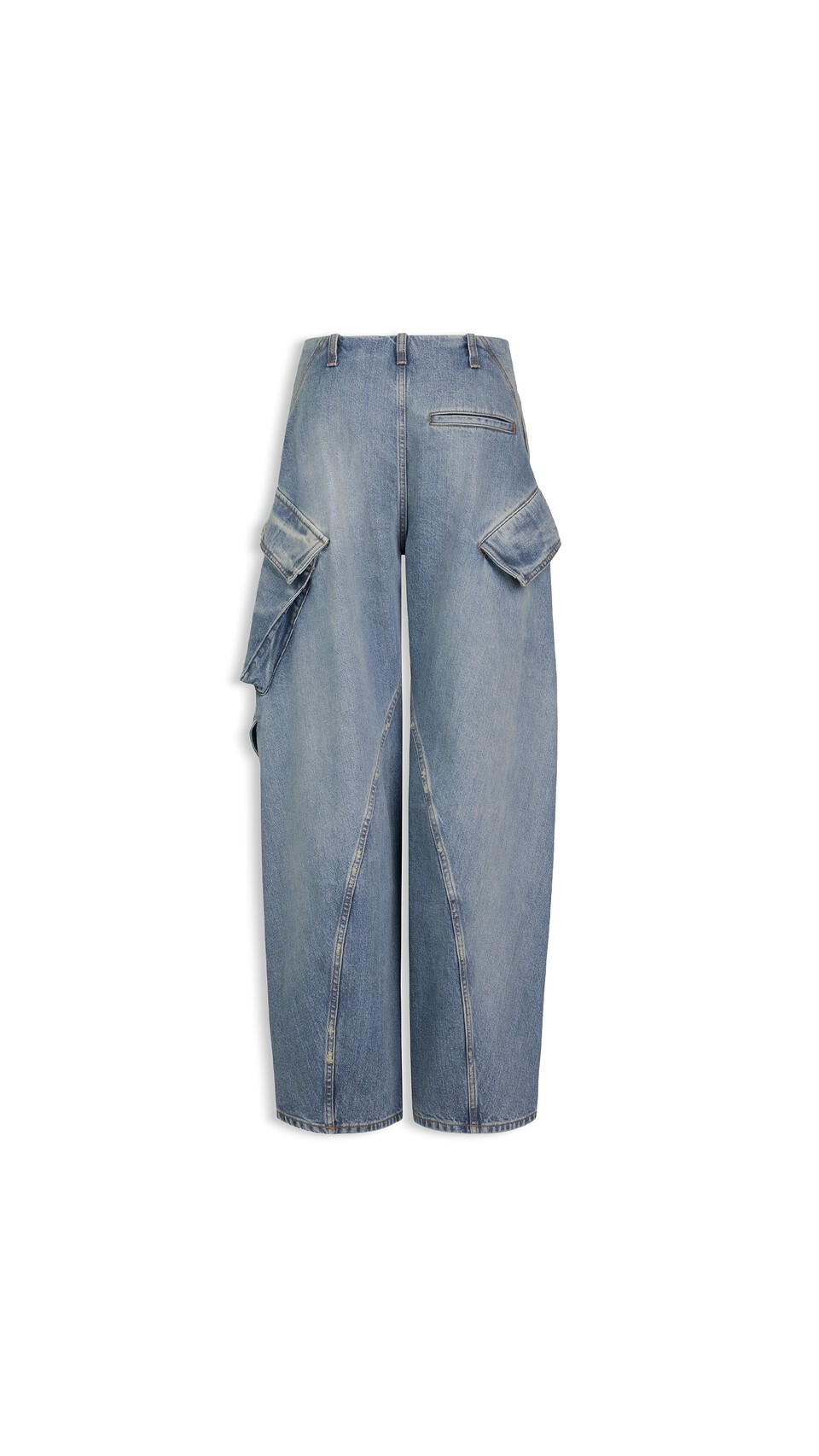 ALA&Iuml;A DENIM CARGO PANTS FADED BLUE - View 2