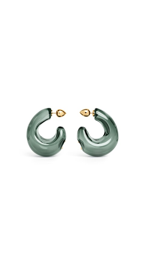 ALA&Iuml;A BUBBLE HOOPS EARRINGS GREY