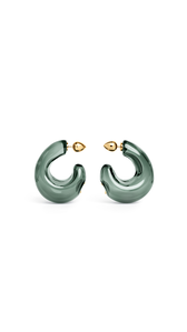 GREY - ALA&Iuml;A BUBBLE HOOPS EARRINGS