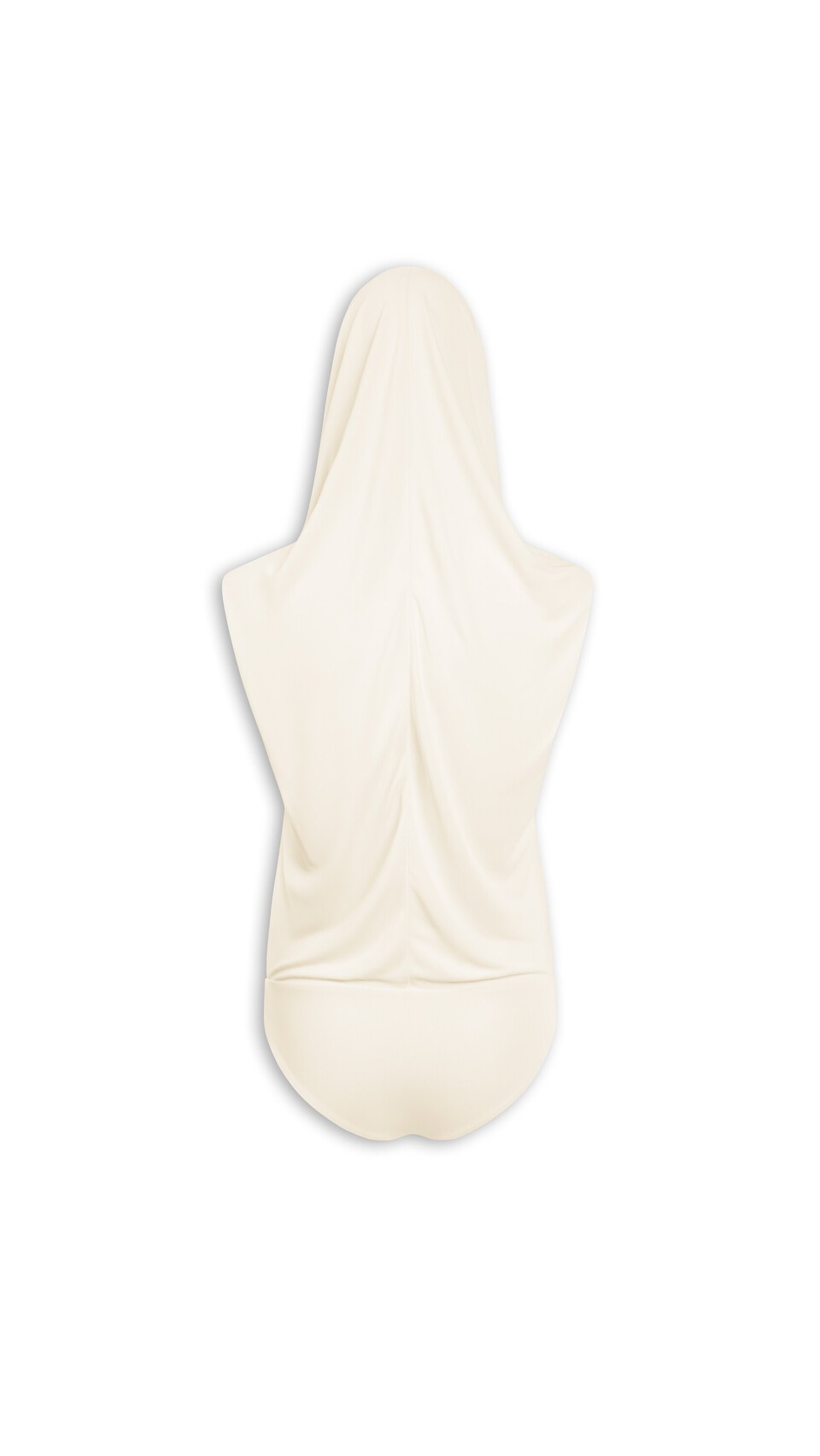 ALA&Iuml;A HOODED VISCOSE BODYSUIT PANNA COTTA - View 6