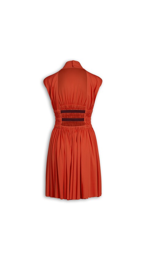 ALA&Iuml;A MINI DEESSE DRESS VERMILION RED - View 2