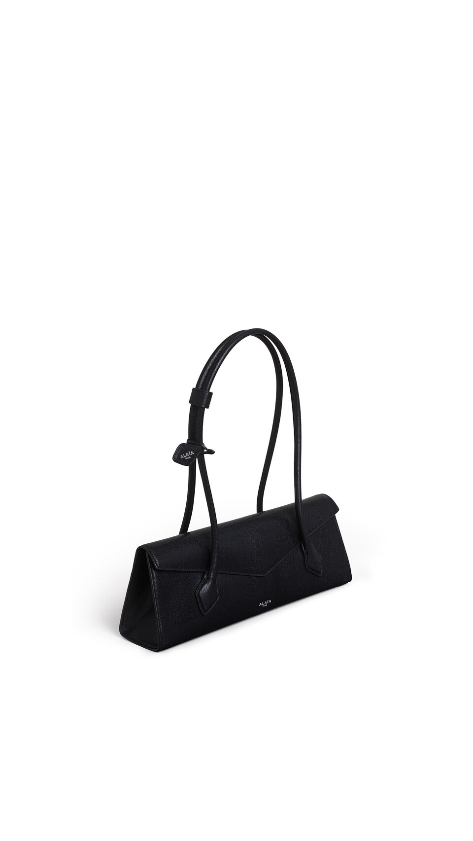 ALA&Iuml;A LE TECKEL FLAP MEDIUM BAG IN SHINY GOATSKIN BLACK - View 2