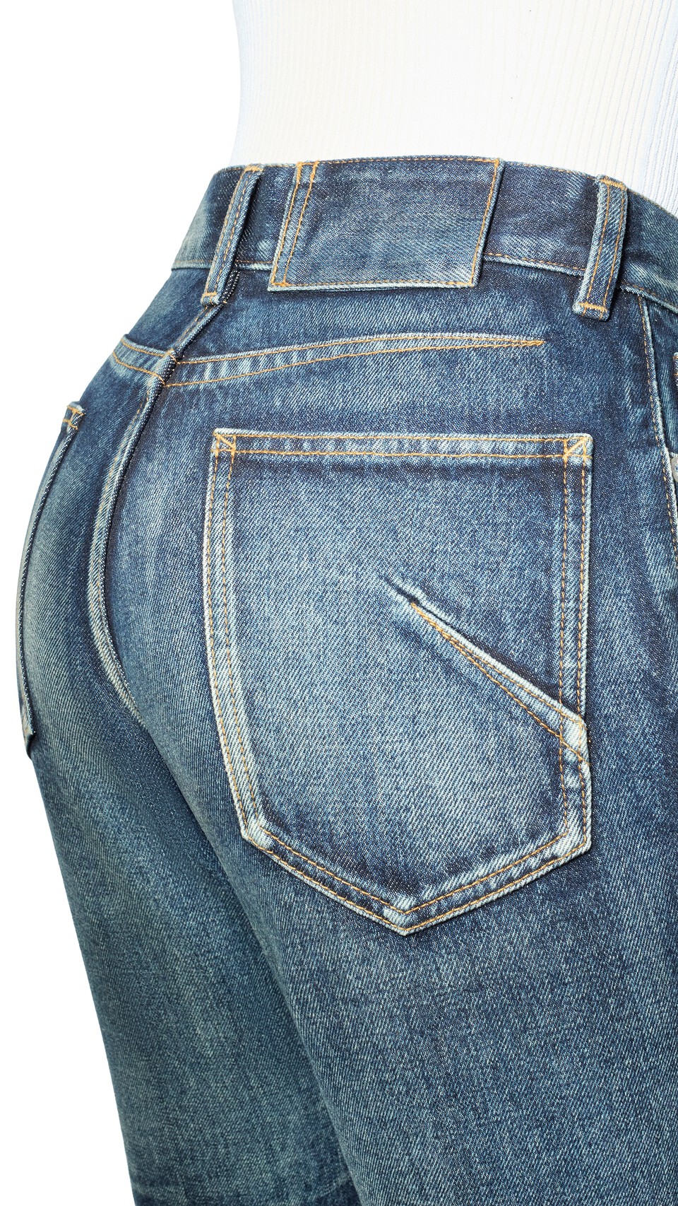ALA&Iuml;A SKINNY DENIM JEANS DOCK BLUE - View 4