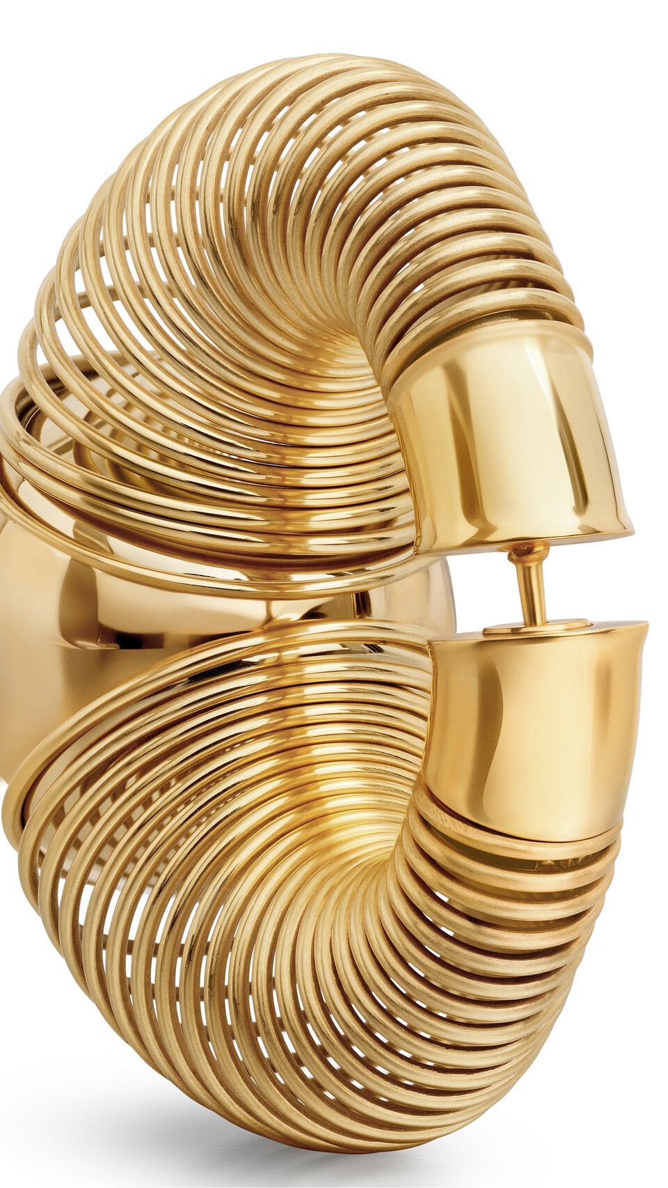 ALA&Iuml;A SPIRAL SPHERE EARRINGS YELLOW GOLD METALS - View 2