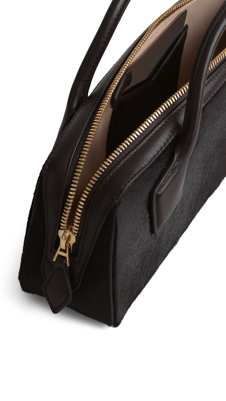 ALA&Iuml;A LE TECKEL CLUTCH IN HAIRCALF CHOCOLATE - View 3