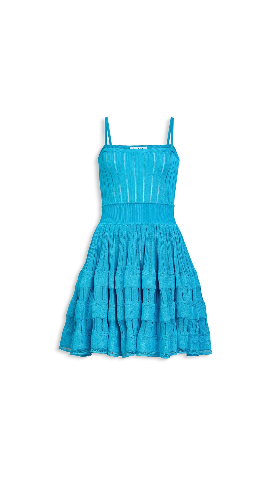 ALA&Iuml;A SHINY CRINOLINE DRESS TURQUOISE