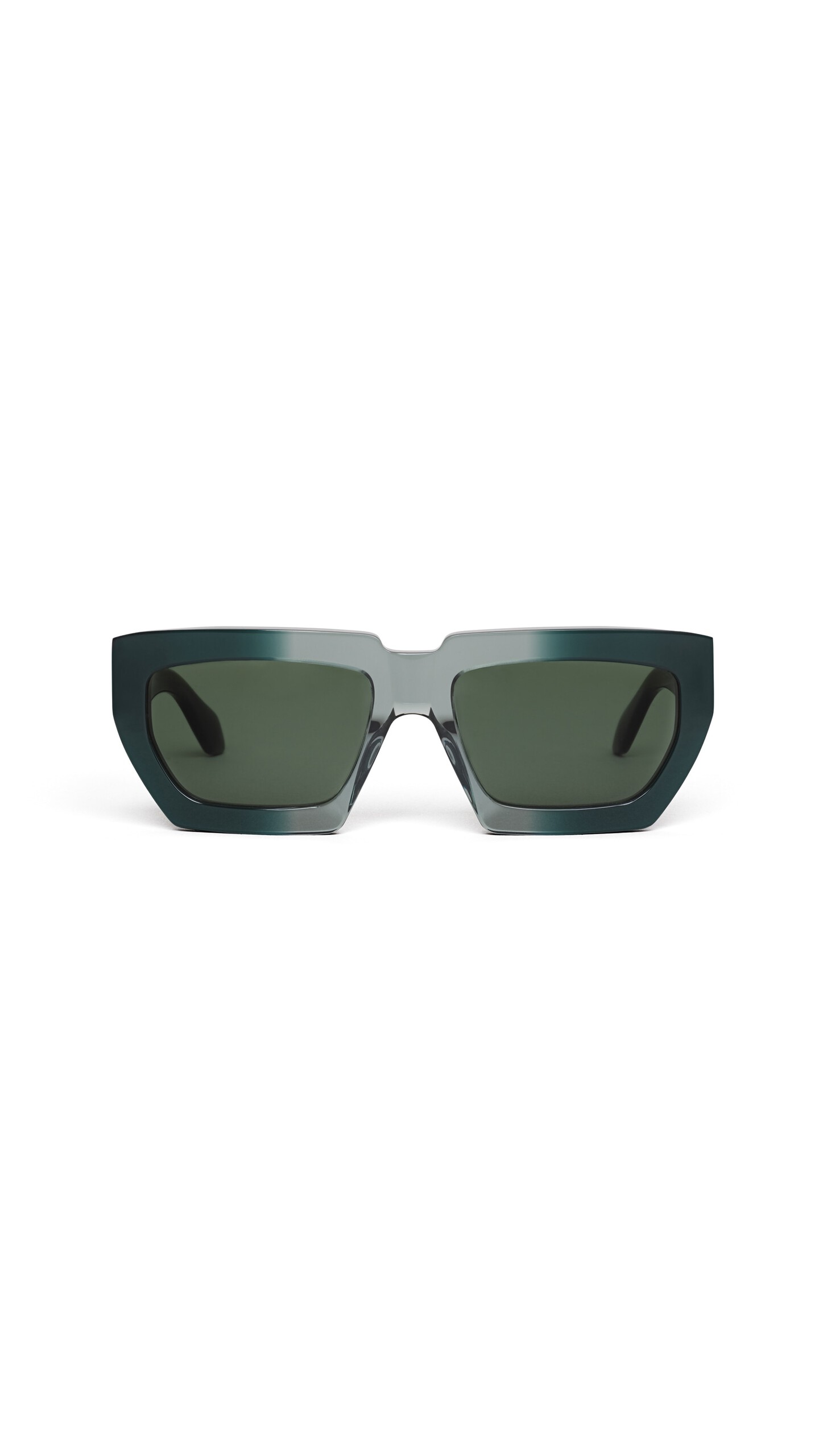 ALA&Iuml;A MELTED RECTANGULAR SUNGLASSES GREEN