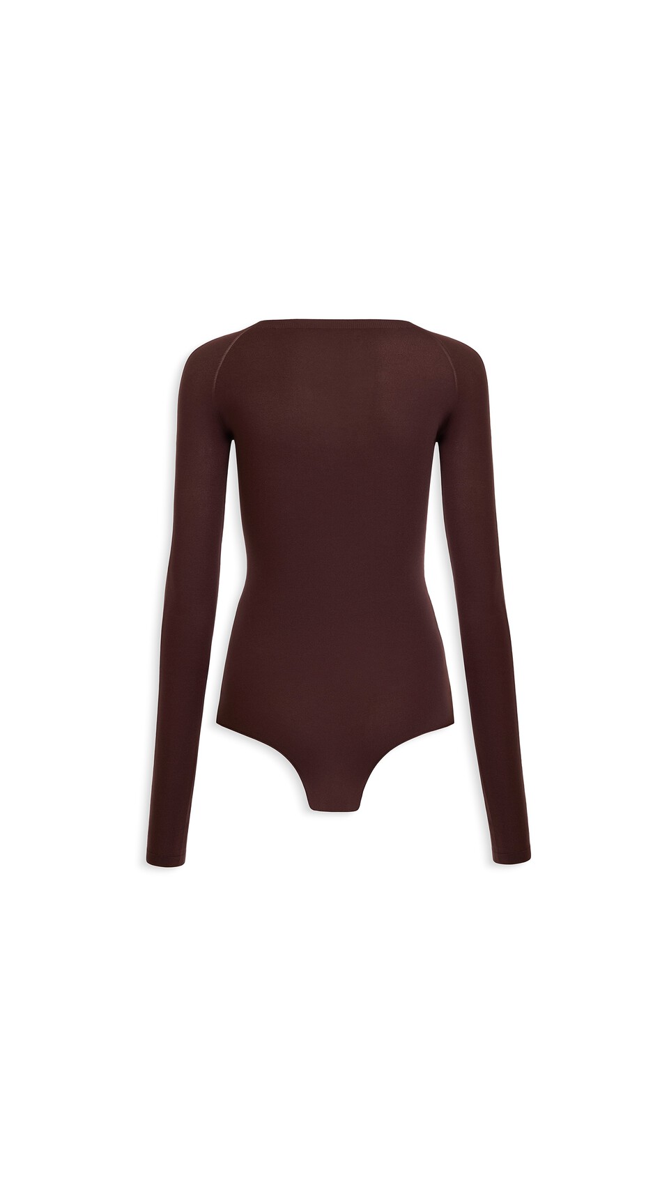 ALA&Iuml;A ROUND NECK SECOND-SKIN KNIT BODYSUIT CHOCOLATE - View 2