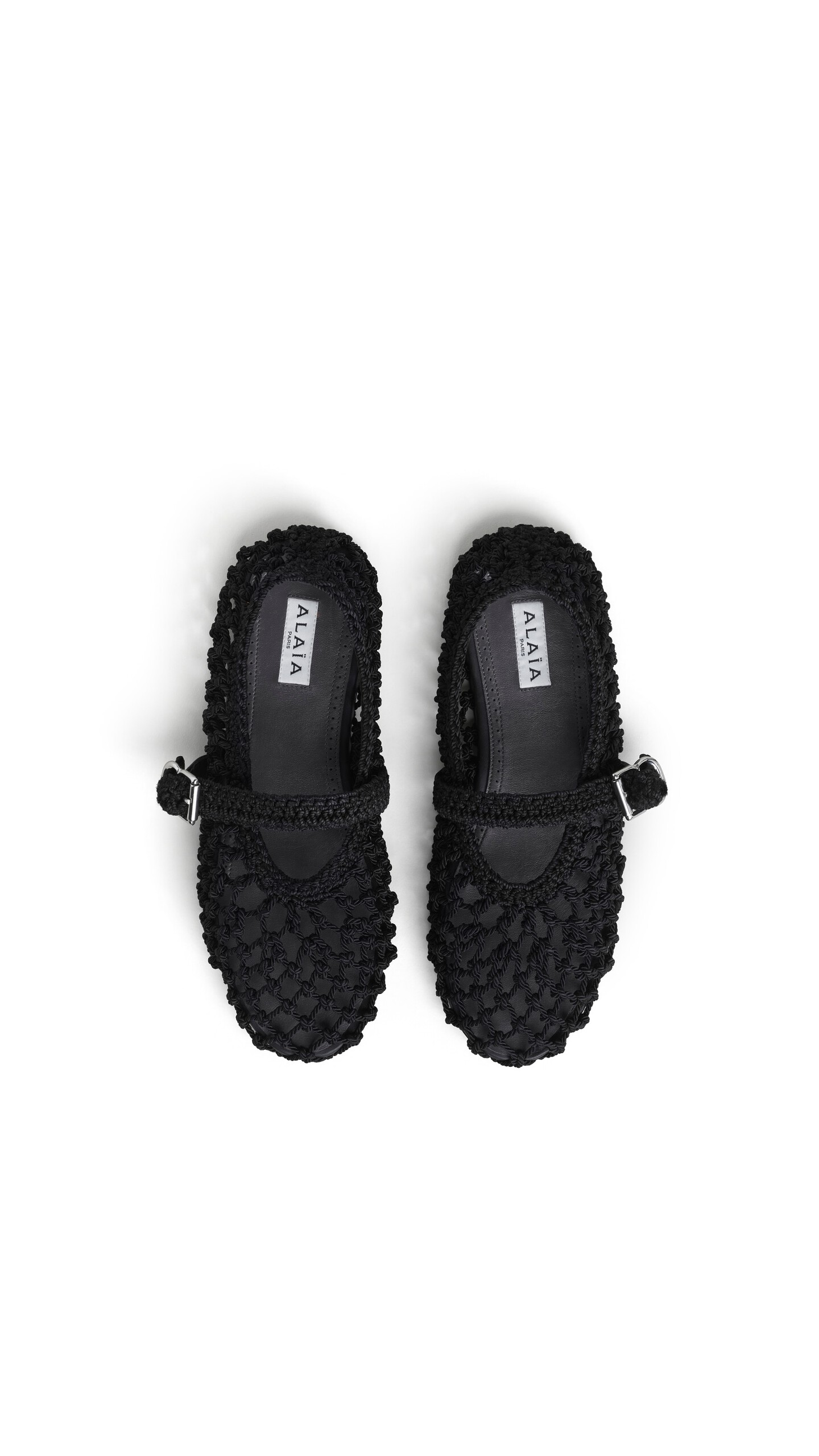 ALA&Iuml;A BALLET FLATS IN SATIN CORD BLACK - View 3