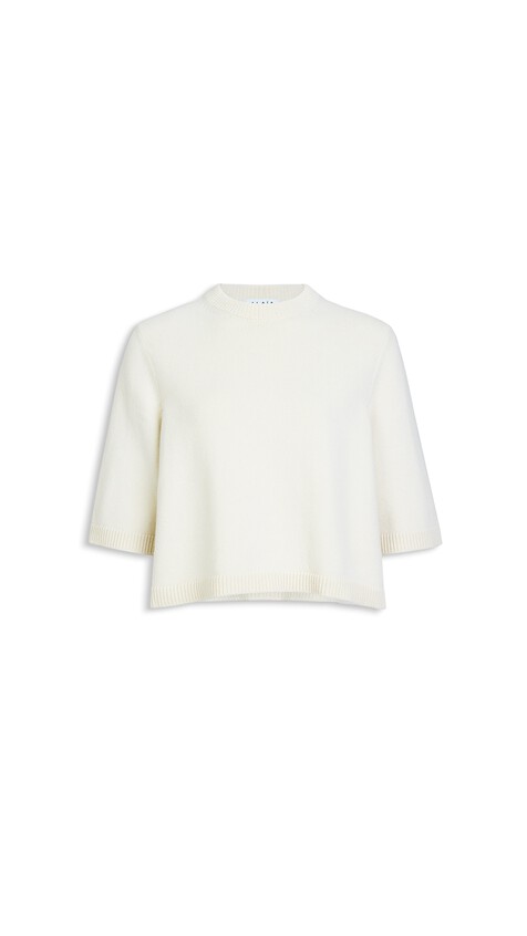 ALA&Iuml;A BOXY CASHMERE JUMPER NATURAL WHITE