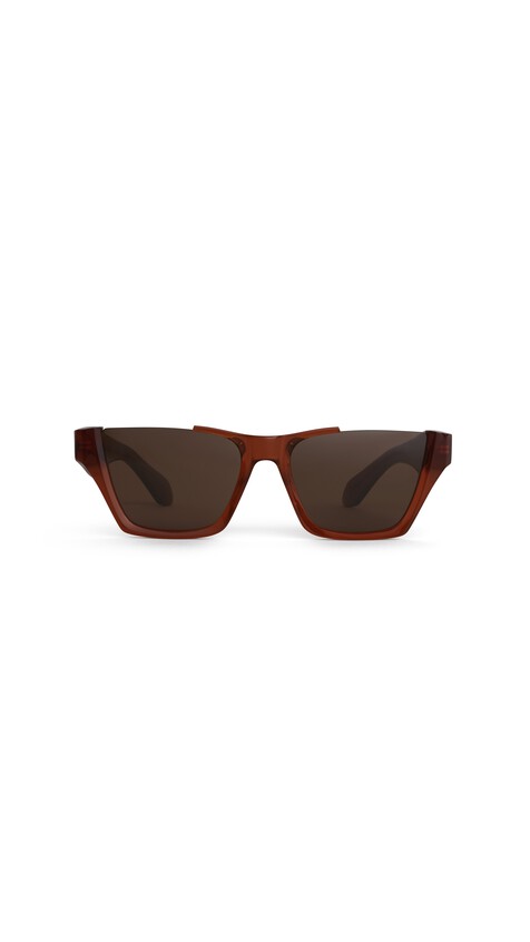 ALA&Iuml;A RECTANGULAR SUNGLASSES BROWN/CARAMEL