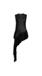 BLACK - ALA&Iuml;A ASYMMETRIC GODET TOP