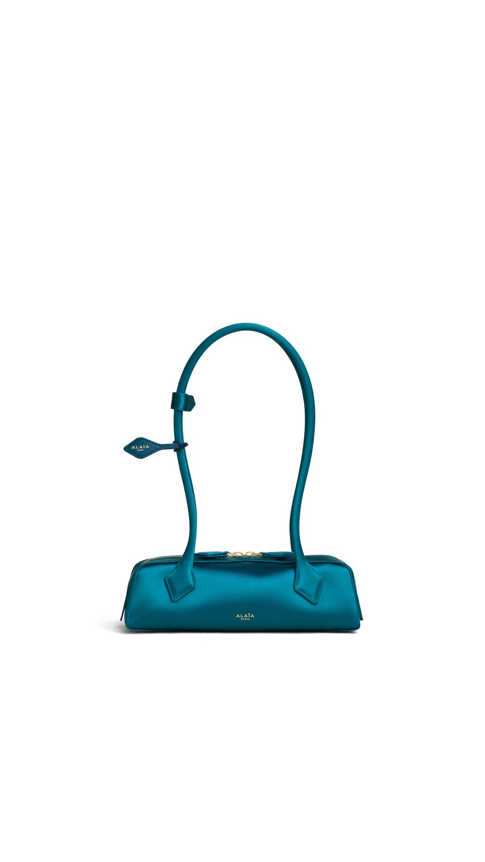 ALA&Iuml;A LE TECKEL SMALL BAG IN SATIN EMERALD