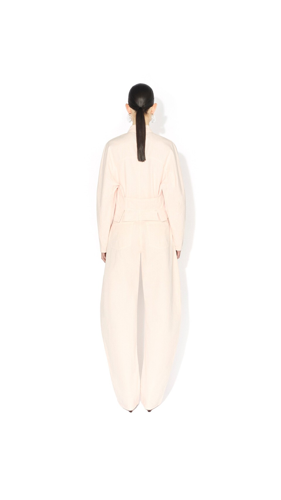 ALA&Iuml;A ROUND DENIM JACKET PINK - View 3