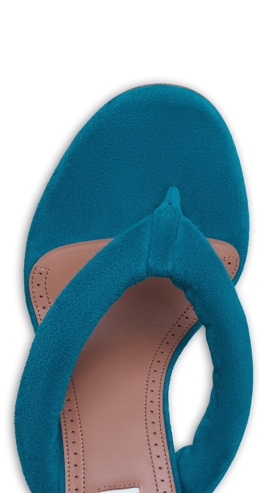 ALA&Iuml;A HEEL THONG MULES IN SUEDE CHINA BLUE - View 4
