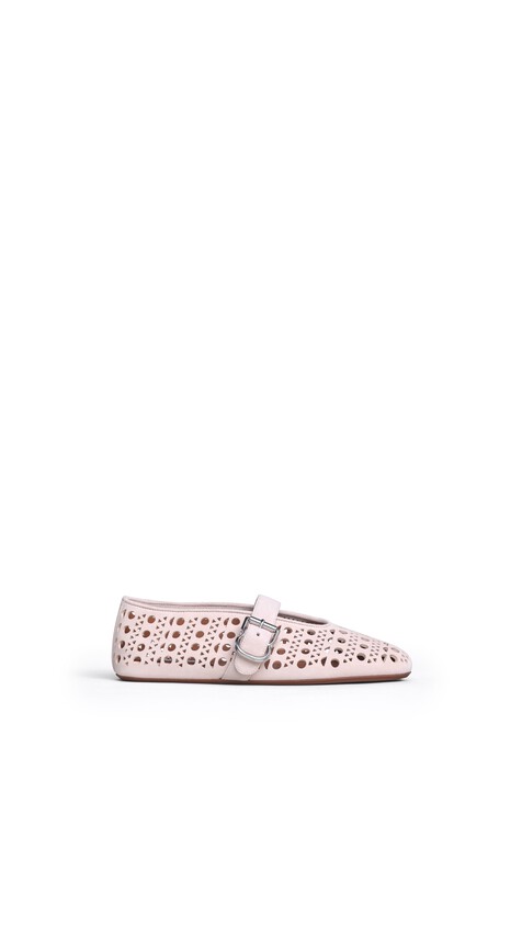 ALA&Iuml;A BALLET FLATS IN VIENNE SUEDE PINK