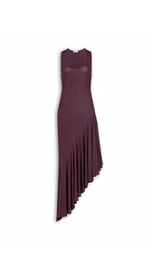 BORDEAUX - ALA&Iuml;A ASYMMETRIC FLUID JERSEY DRESS