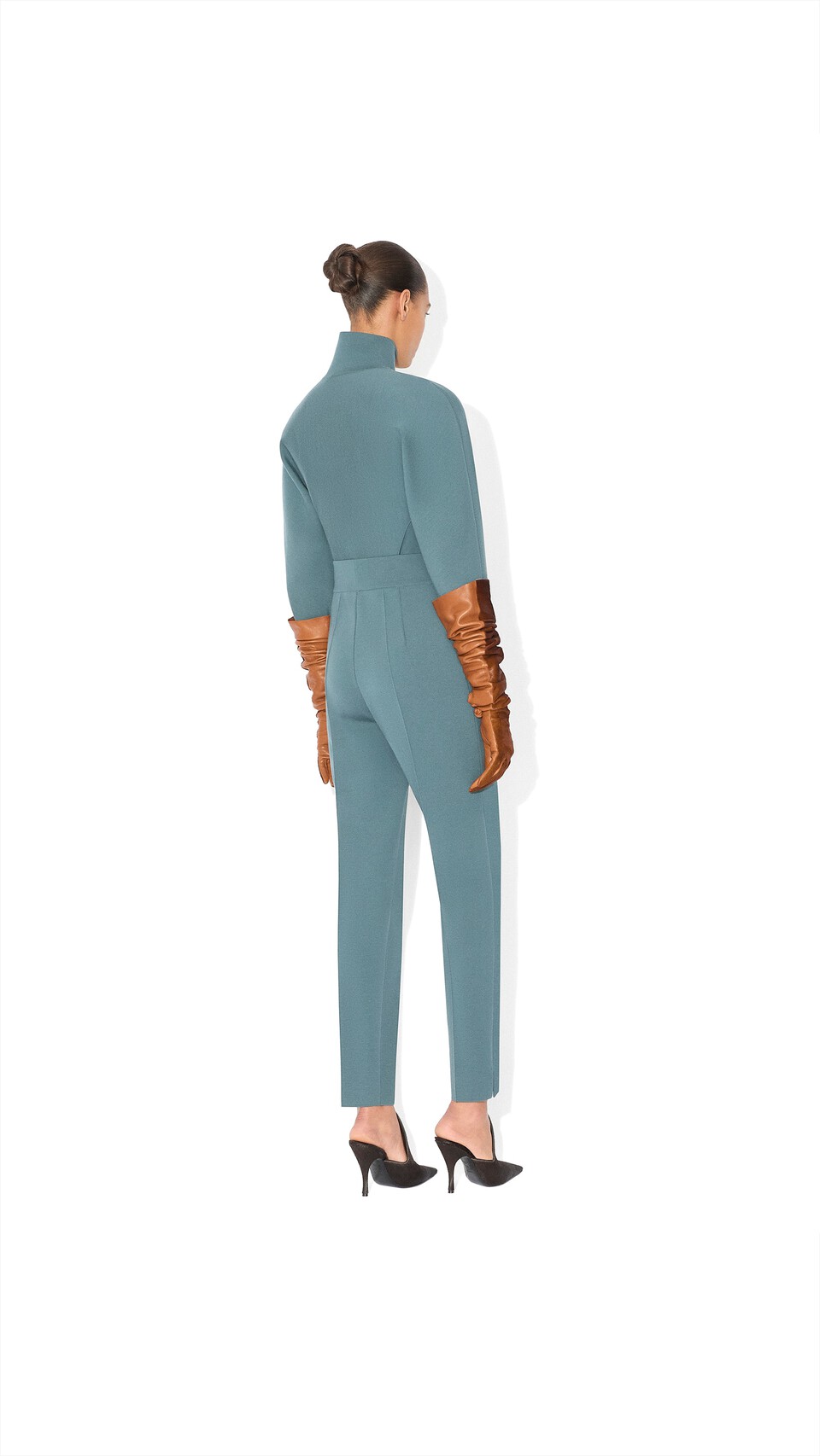 ALA&Iuml;A PULLOVER SCIANCRATO IN LANA BLU GRIGIO - View 3