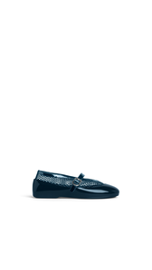 DENIM BLUE - ALA&Iuml;A BALLET FLATS IN FISHNET & RUBBER OVERSHOES