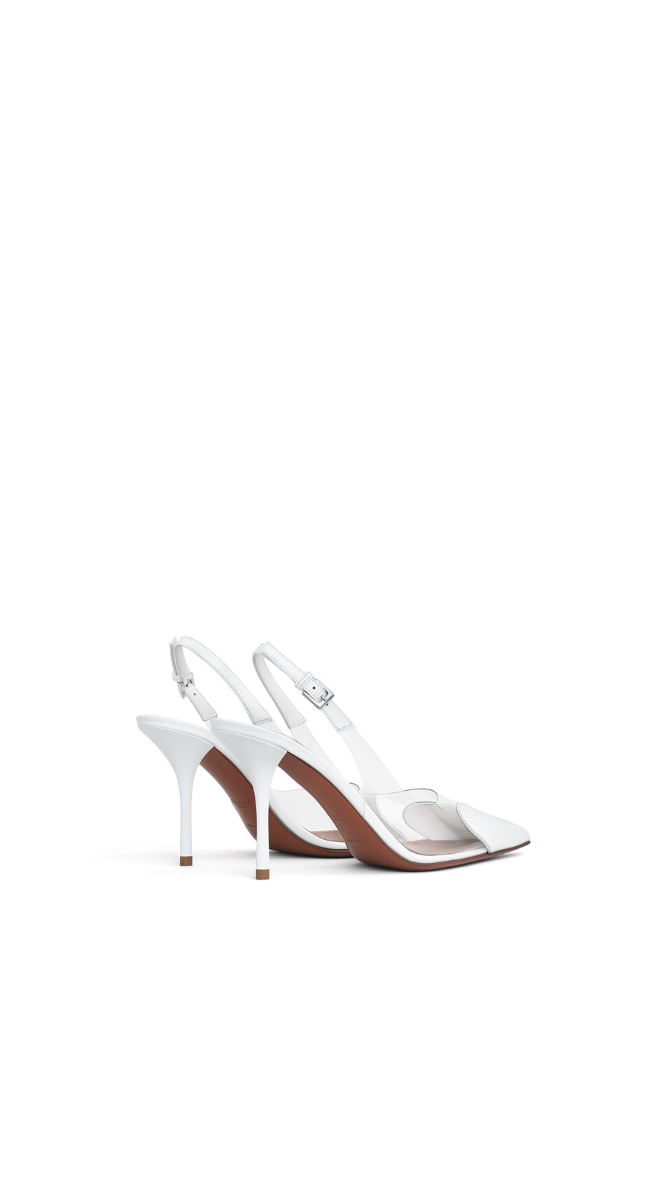 ALA&Iuml;A LE C&OElig;UR SLINGBACKS IN PATENT LEATHER  OPTICAL WHITE - View 3