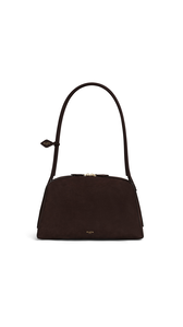 DARK BROWN - ALA&Iuml;A LE BOULEDOGUE BAG IN NUBUCK