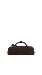 DARK BROWN - ALA&Iuml;A LE TECKEL CLUTCH IN SUEDE