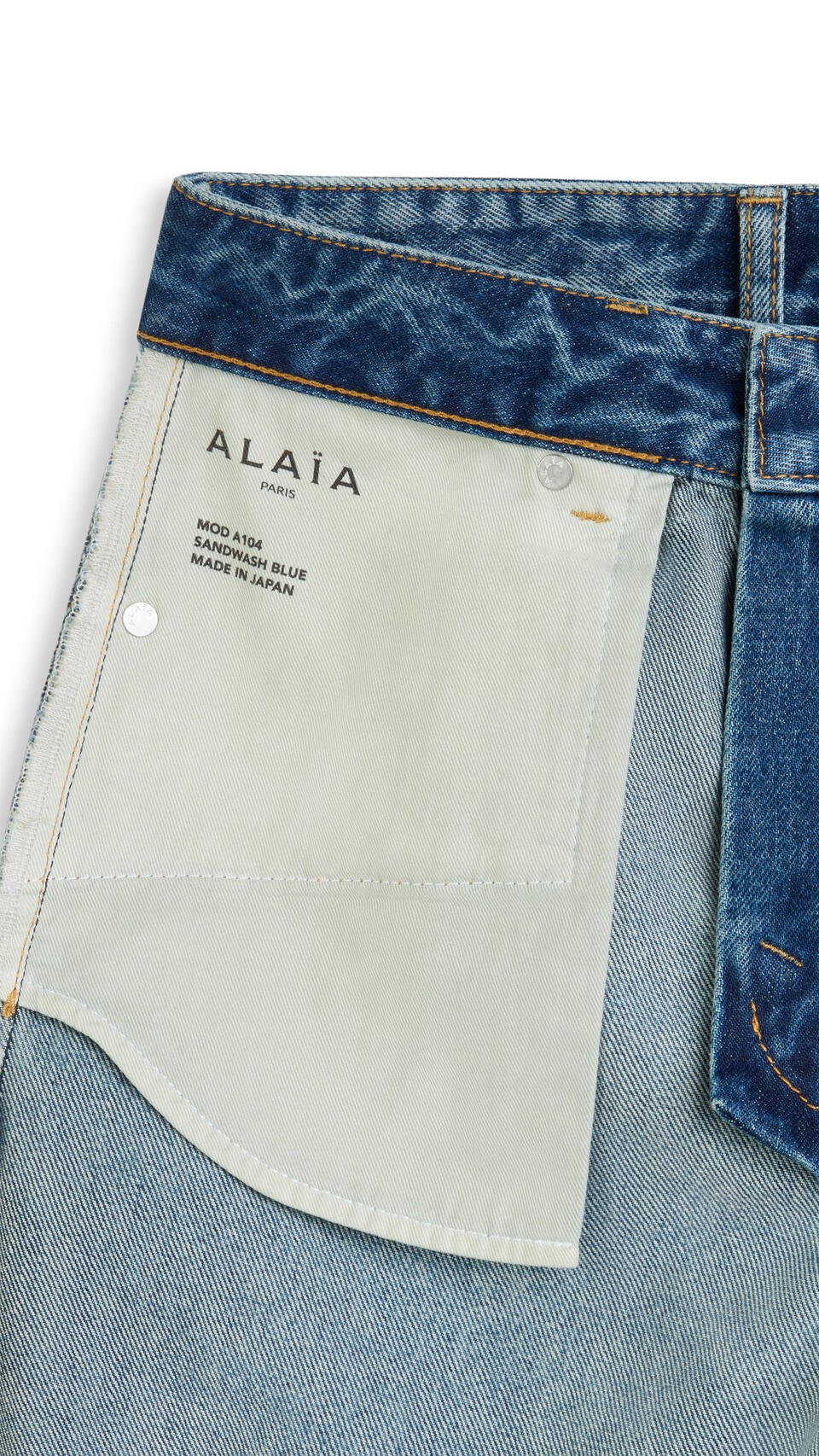 ALA&Iuml;A FLARE DENIM JEANS BLUE - View 3