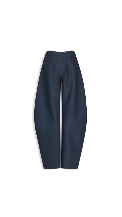 ALA&Iuml;A ROUND WOOL CREPE PANTS GREY - View 2