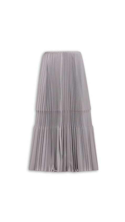 WOOL GABARDINE PLEATED SKIRT