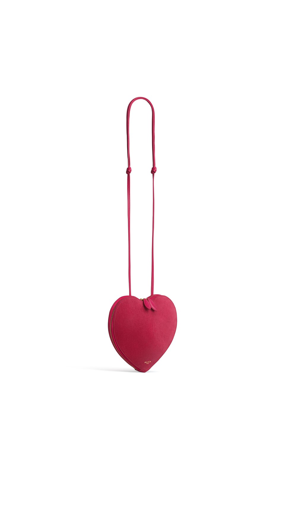 ALA&Iuml;A LE C&OElig;UR BI-MATERIAL BAG IN LEATHER RASPBERRY - View 2