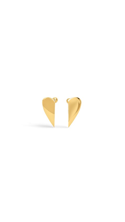 ALA&Iuml;A DEMI-C&OElig;UR EARRINGS YELLOW GOLD METALS